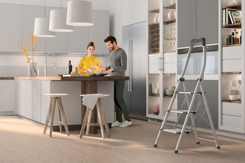 Schodki składane aluminiowe HAILO K100 TopLine 3 stopnie (wys. rob. 2,74m) na Arena.pl