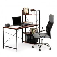 BIURKO KOMPUTEROWE LOFTOWE 120X64 CM Z METALOWYM REGAŁEM