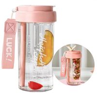 butelka na wodę z koszyczkiem i słomką 600 ml simple bd32r