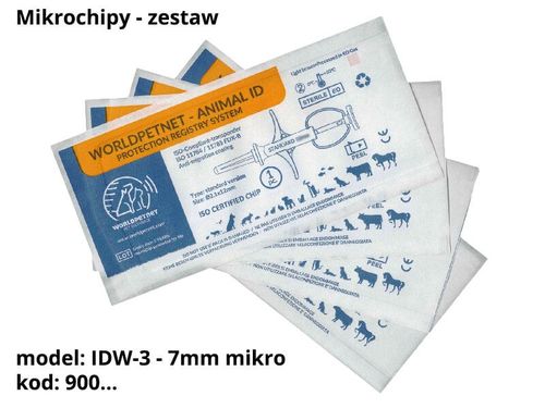 Strzykawka z mikroczipem RF-IDW-3 (kod 900) 7mmx1.25mm - 20 sztuk na Arena.pl