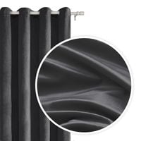 Zasłona gotowa na przelotkach VELVET 140x250 welurowa grafitowa