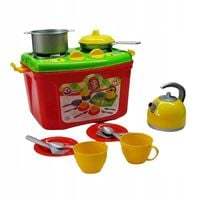 KUCHENKA dla dzieci 2w1 SKRZYNIA GARNKI NACZYNIA