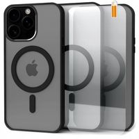 Etui do iPhone 16 Pro (Magsafe, Magnetyczne, Matowe, Czarne) + Szkło 9h