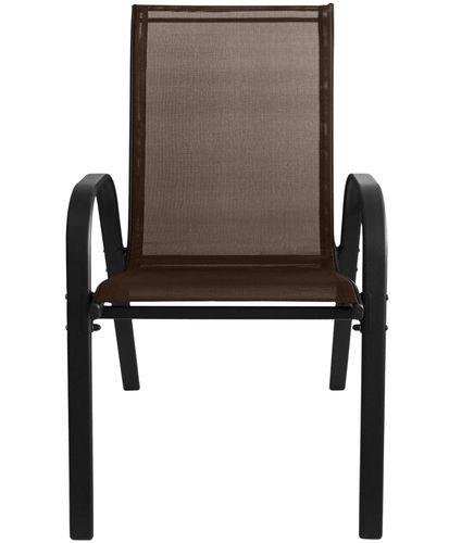 Stół kwadrat ISLAND 70cm + 4x Krzesło SOFIA brąz na Arena.pl