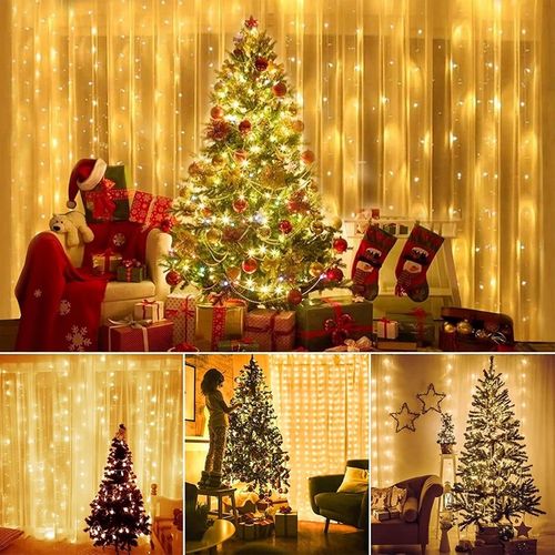 KURTYNA ŚWIETLNA Z 300 LAMPKAMI LED DO DEKORACJI POKOJU I OKNA na Arena.pl