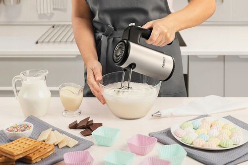 Mikser ręczny 5 biegów 4 MIESZADŁA i ORGANIZER TRYB TURBO DUŻA MOC 500W na Arena.pl