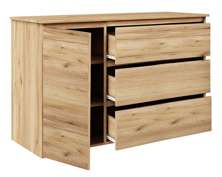 KOMODA MEGAN 120 K5 DĄB ZŁOTY do salonu przedpokoju sypialni zdjęcie 1