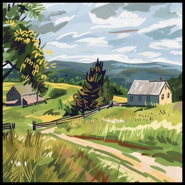 Plakat 100x100cm Bujna Wieś zdjęcie 2