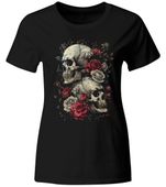 KOSZULKA DAMSKA CZASZKI I RÓŻE, ROZ. L