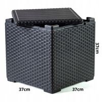 STOLIK NA BALKON TARAS ZE SCHOWKIEM 37x37x37cm