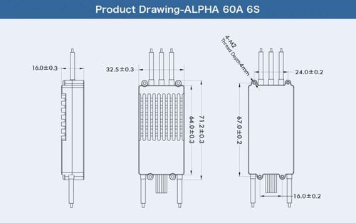 Regulator ESC ALPHA 60A LV 6S do dron wyścigowych na Arena.pl