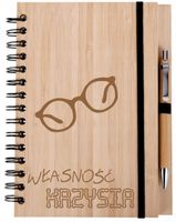 Zestaw Notatnik A5 notes PERSONALIZOWANY GRAWER prezent Z TWOIM NAPISEM