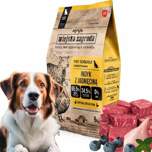 Wiejska Zagroda Karma sucha dla psa INDYK z JAGNIĘCINĄ Średnie rasy M 9kg na Arena.pl