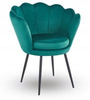 zielony fotel welwettapicerowany furnitex krzesło nowoczesne czarne nogi