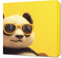 Obraz 50x50cm Panda w Wakacyjnym Nastroju