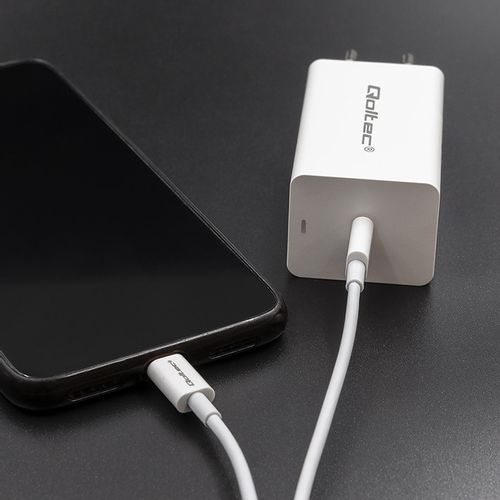 Qoltec Kabel USB 2.0 typ C USB 2.0 typ C 60W QC 3.0 PD 1m Biały na Arena.pl