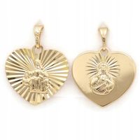 MEDALIK ZŁOTY SZKAPLERZ SERCE STAL POZŁACANY PREZENT DLA NIEJ