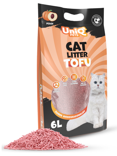 Żwirek tofu dla kotów brzoskwinia ekologiczny biodegradowalny 2,5kg na Arena.pl