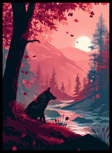 Plakat 40x55cm Wilk Przy Brzegu Lasu zdjęcie 2