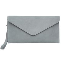 VERA PELLE torebka damska zamszowa kopertówka listonoszka V646 j.szara