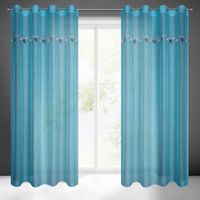 Firana gotowa na przelotkach CAR-2 140x250 Eurofirany niebieska