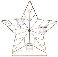 Świecznik metal gwiazda złota