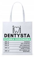 Dla Dentysty Stomatologa Torba Eco Biała Shopper Z Nadrukiem Ze Zdjęciem