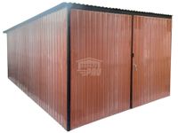 Garaż blaszany 3x5m Brama dwuskrzydłowa  rynny - dach spad w tył GP478