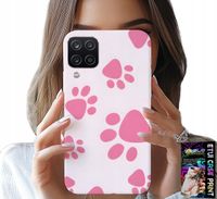 ETUI DO SAMSUNG A12 / M12 - RÓŻOWE PSIE ŁAPKI, PLECKI, OBUDOWA CASE