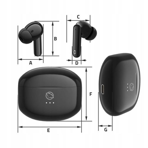 CZARNE Słuchawki Dokanałowe Bezprzewodowe MANTA Rytmo Bluetooth 5.3 na Arena.pl