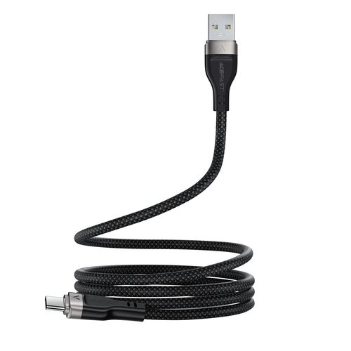 Kabel przewód USB-A - USB-C 3A z magnetycznym organizerem 1.2m - czarny na Arena.pl