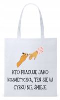Dla Kosmetyczki Na Prezent Torba Eco Biała Shopper Z Nadrukiem Ze Zdjęciem