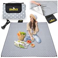 Koc piknikowy plaże mata izolacja 200 x 200 kotwy wodoodporny grochy duży