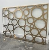 Złoty panel dekoracyjny / obraz ażurowy kółka glamour 120x80