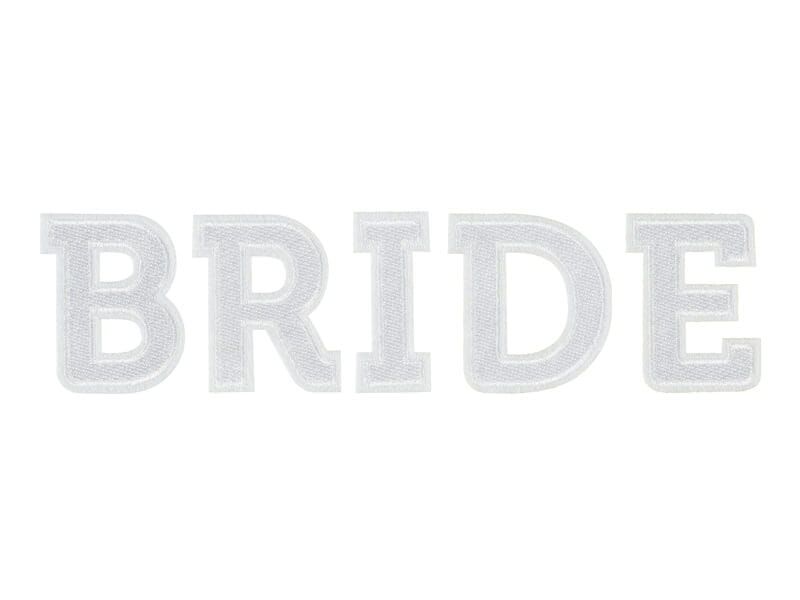 Naprasowanka ślubna BRIDE biała, 24 x 6 cm zdjęcie 1