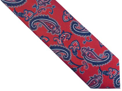 Czerwony krawat męski w paisley D255