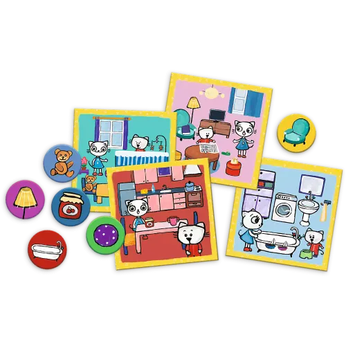 Gra edukacyjna dla najmłodszych dzieci - Kicia Kocia Mój dom 1-4 graczy na Arena.pl