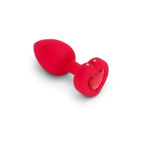 b-vibe heart plug m/l red - silikonowy model intymny z pilotem na Arena.pl