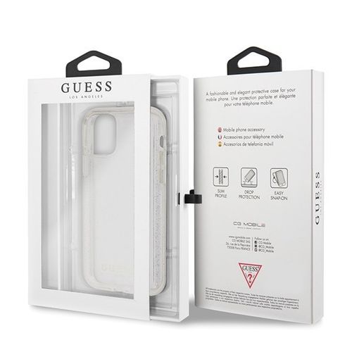 Guess GUHCN65PCGLSI iPhone 11 Pro Max srebrny/silver hard case Glitter na Arena.pl