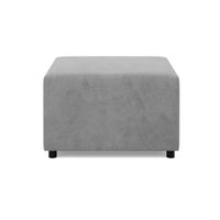 Pufa do salonu, podnóżek, BLOM, sztruks, 71x71x40 cm, szary | TYLETEGOTU
