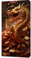 Obraz 50x100cm Smok Bogactwa