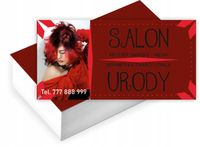 Wizytówki firmowe reklamowe 200szt SALON URODY dużo wzorów gotowy projekt