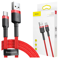 kabel usb do usb-c baseus cafule 3a 0.5m (czerwony)