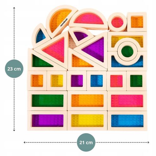Tęczowe klocki drewniane - 25 elementów na Arena.pl