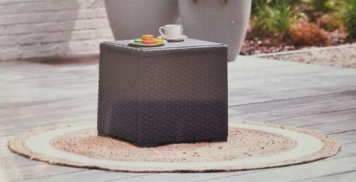 SKRZYNIA STOLIK POJEMNIK DO PRZECHOWYWANIA 2w1 RATTAN KWADRAT 37x37x37 cm na Arena.pl