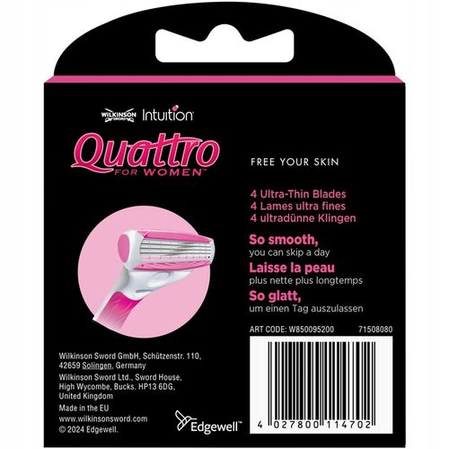 6x Wkłady Nożyki WILKINSON Quattro for WOMEN na Arena.pl