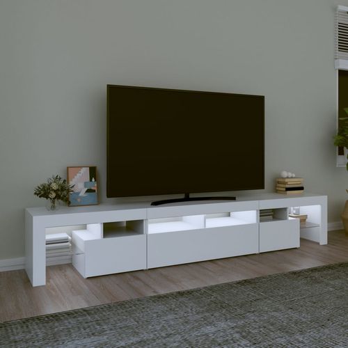 Szafka pod TV z oświetleniem LED, biała, 230x36,5x40 cm na Arena.pl