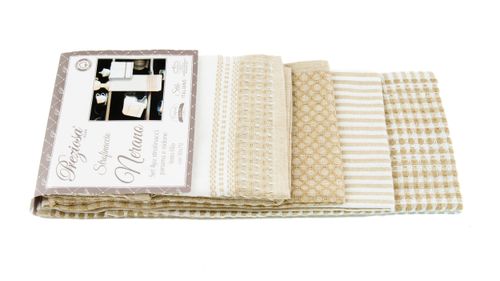 ściereczki kuchenne bawełniane zestaw 4 sztuki brązowy na Arena.pl