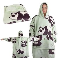 Bluza koc OVERSIZE XXL 2W1 Gruba Futrzak miękka z kapturem Panda