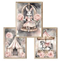 Zestaw trzech plakatów dla dzieci Circus Bunny